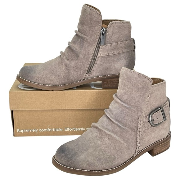 Earth Shoes - Earth Naira Taupe Leather Womens Ankle Boots Size 6M